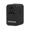 75W GaN AC Travel Adaptor 3-Type-C 2-USB Charge Black