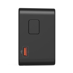 75W GaN AC Travel Adaptor 3-Type-C 2-USB Charge Black