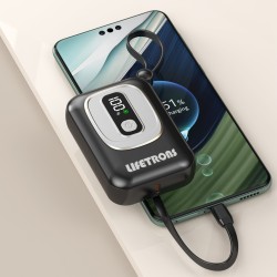 10000mAh PD22.5W Power Bank with 2 Built-in Cables & Digital Display PB10K225